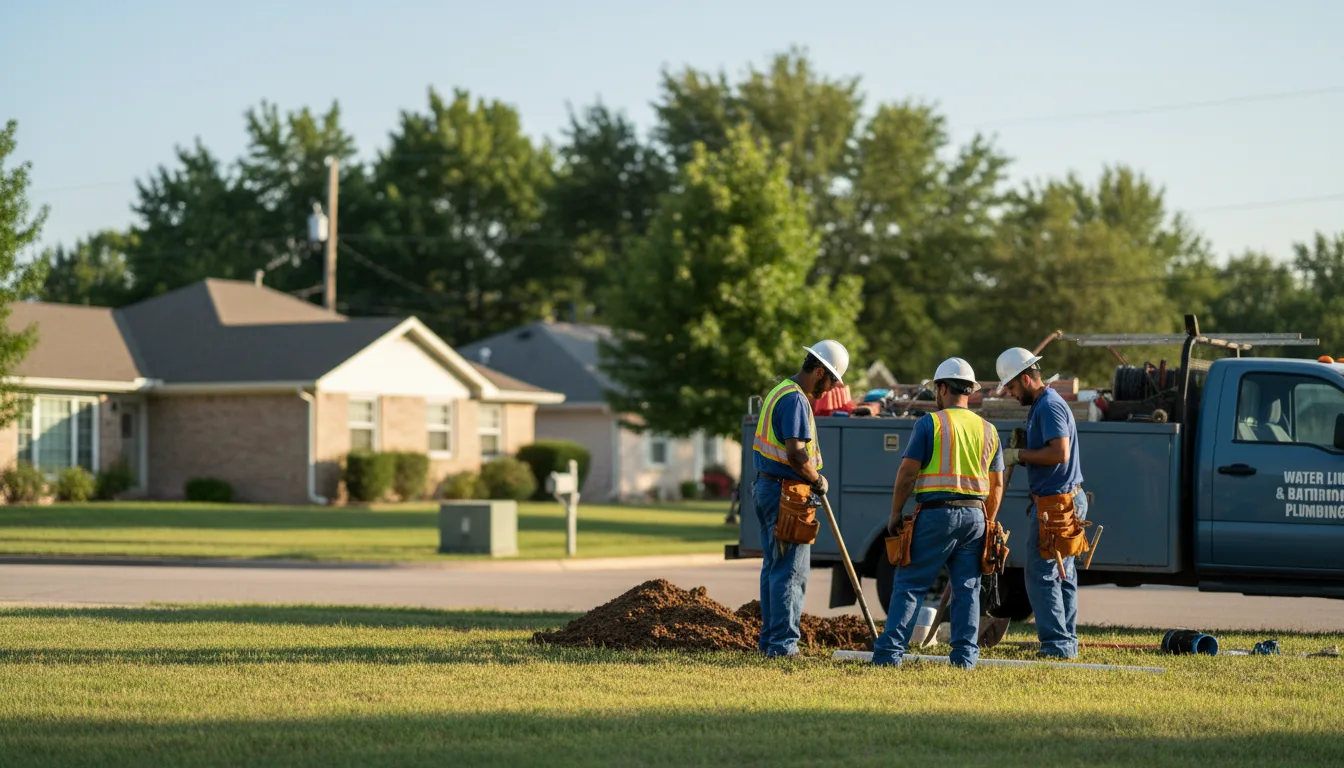 Residential water line and bathroom plumbing service in Brooklyn, MI